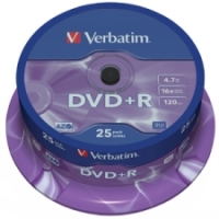 Verbatim - DVD+R - 16x - 4.70 GB - 25 Pack 